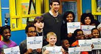Michael Phelps at the Boys and Girls club